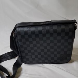 Louis Vuitton Black Checkered Messenger Bag